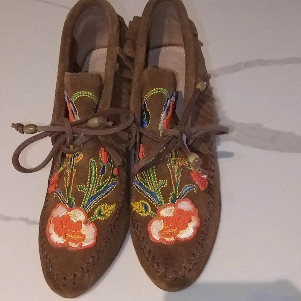 New Fringe Bootie Sz 5 Without Box‎ Bohemian Vibe Colorful - Picture 4 of 15